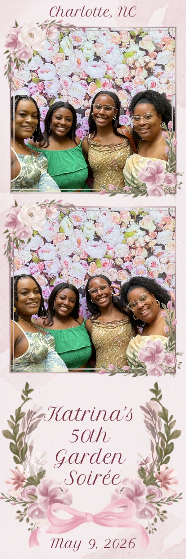 Friends at Katrina's 50th garden soirée in Charlotte