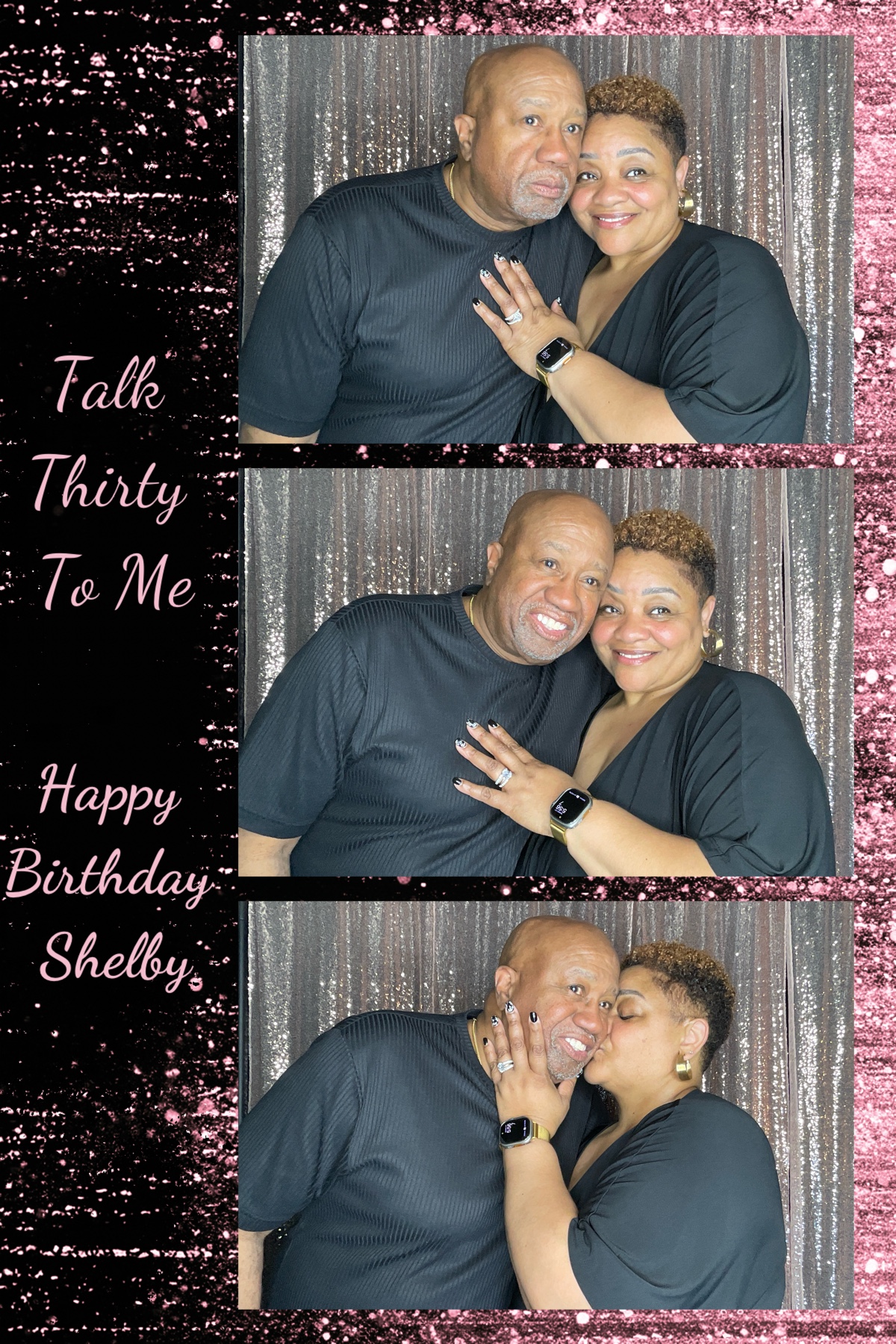 Couple celebrating Shelby's 30th birthday