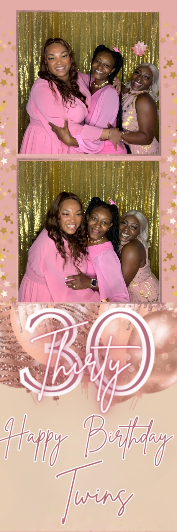 Friends celebrating a twins birthday party