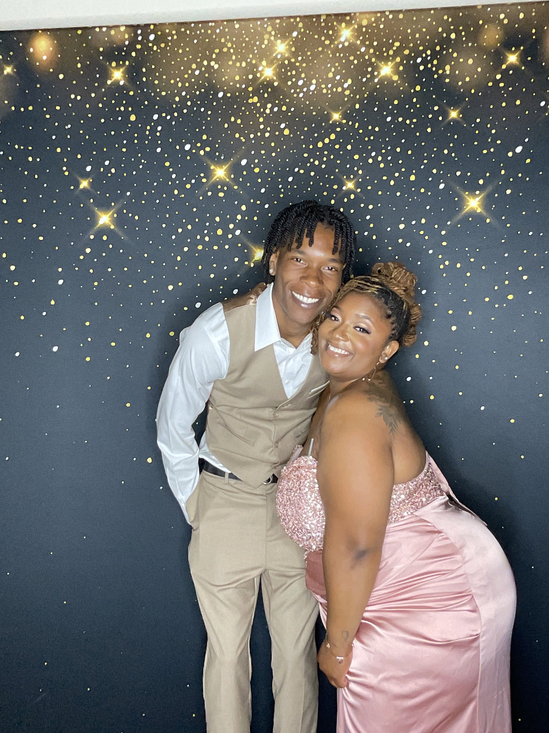 Wedding guests enjoying the photo booth
